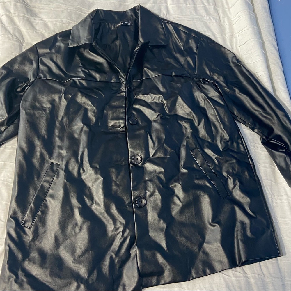 brand new faux leather oversized jacket